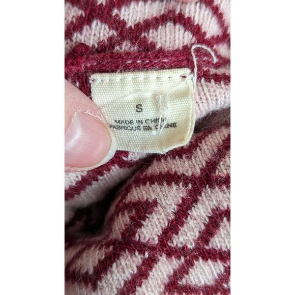 Moth Women Geometric Print Long Sleeve Cowl Collar Sweater Red Size Small - Picture 11 of 13